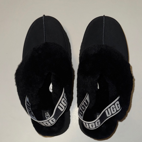 UGG Black Fur-Lined Slip-Ons - Picture 3 of 8